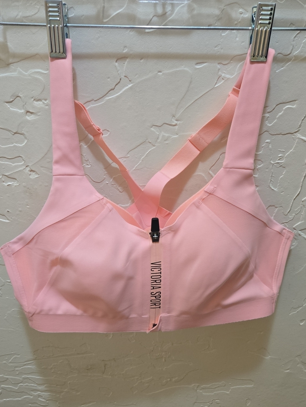 Victoria Sport Pink Front-Zip Incredible Knockout Ultra Max Sports Bra 34C